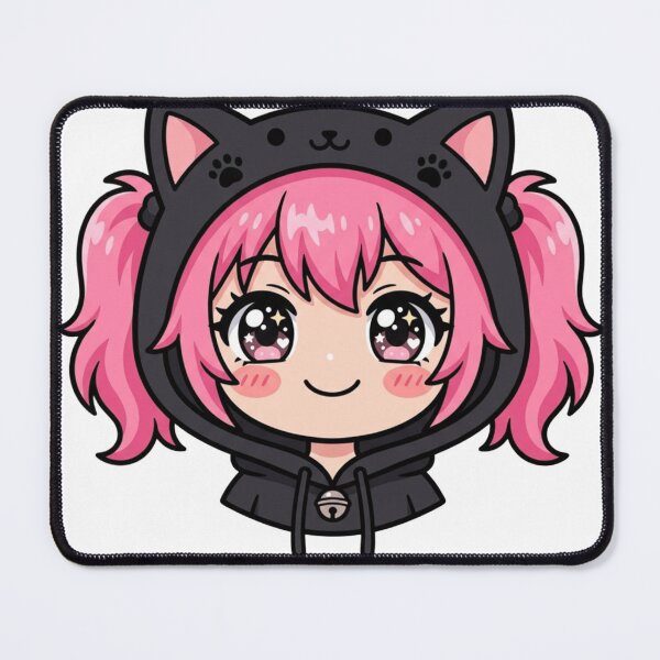 Item preview, Cute Chibi Anime Girl Cat Hoodie Sticker designed and sold by Visualsbytori.