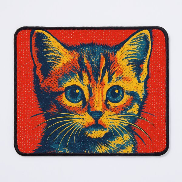 Item preview, Retro Pop Art Kitten | Vibrant Cute Cat Illustration | Bold Playful Pet Aesthetic Design designed and sold by PaintedPixels01.
