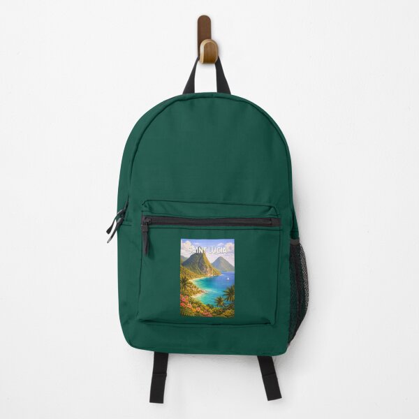 Item preview, Saint Lucia Illustration Travel Art Vintage designed and sold by KrisSidDesigns.