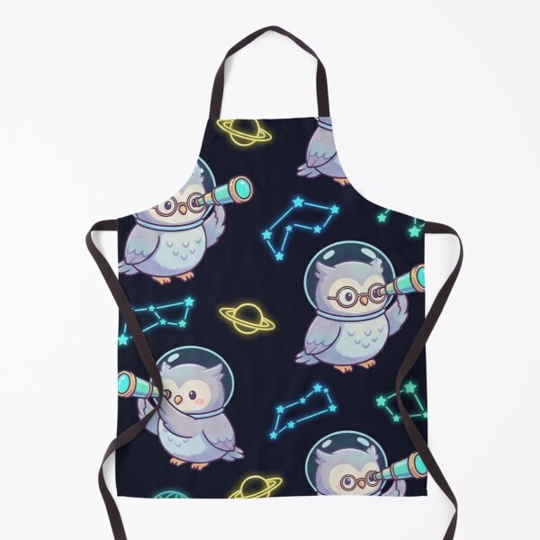 Item preview, Cute Kawaii Astronomer Owl Space Explorer & Neon Constellations designed and sold by InnerwayStudio.
