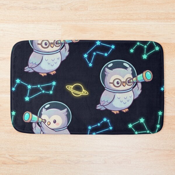 Item preview, Cute Kawaii Astronomer Owl Space Explorer & Neon Constellations designed and sold by InnerwayStudio.