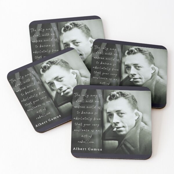Item preview, Albert Camus portrait and quote: The only way to deal with an unfree world... designed and sold by artbleed.