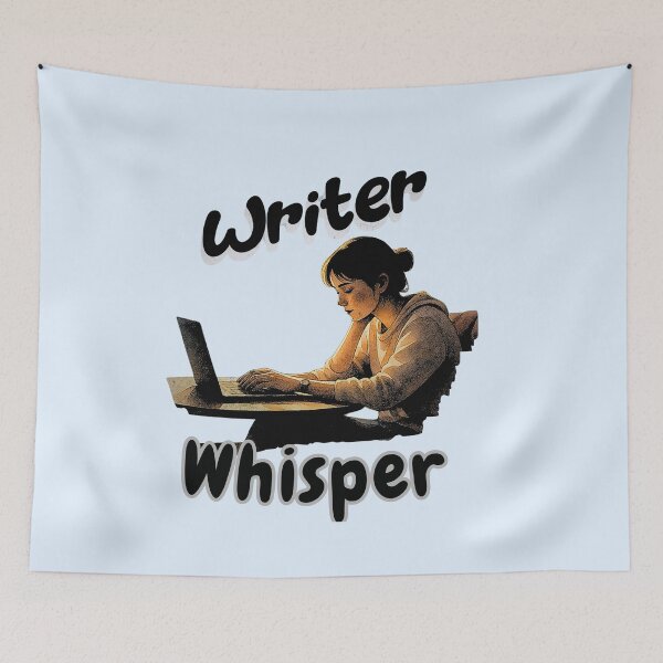 Item preview, Writer Whisper Design – Cozy Author and Laptop Watercolor Art - The Quiet Muse – Creative Writing Lifestyle designed and sold by PriyaMagic.