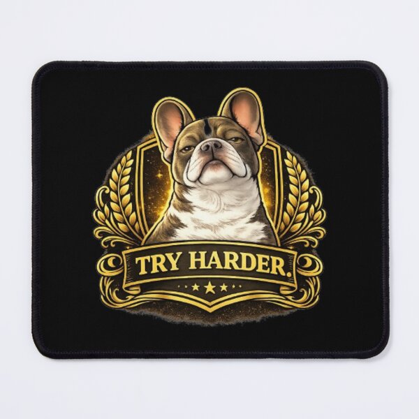 Item preview, French Bulldog Power Crest – Try Harder Premium Sarcastic Frenchie Design designed and sold by Frenchie Fever.