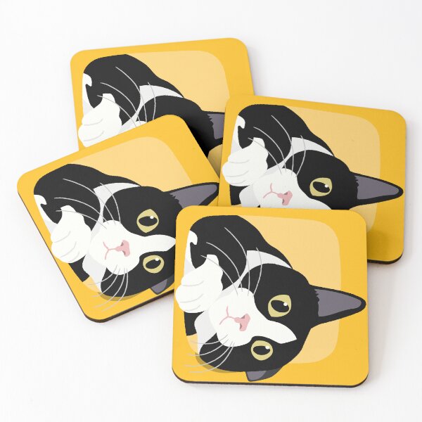 Item preview, Inquisitive Tuxedo Cat Peeking Up designed and sold by Gumigrida.
