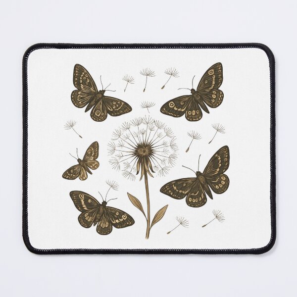 Item preview, Vintage Dark Moths and Dandelion Botanical Nature Art designed and sold by funnyshop222.