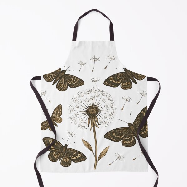 Item preview, Vintage Dark Moths and Dandelion Botanical Nature Art designed and sold by funnyshop222.