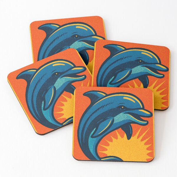 Item preview, Retro Pop Art Dolphin | Vibrant Ocean Animal Illustration | Bold Marine Wildlife Aesthetic Design designed and sold by PaintedPixels01.