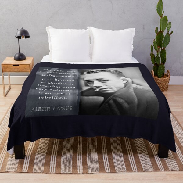 Item preview, Albert Camus portrait and quote: The only way to deal with an unfree world... designed and sold by artbleed.