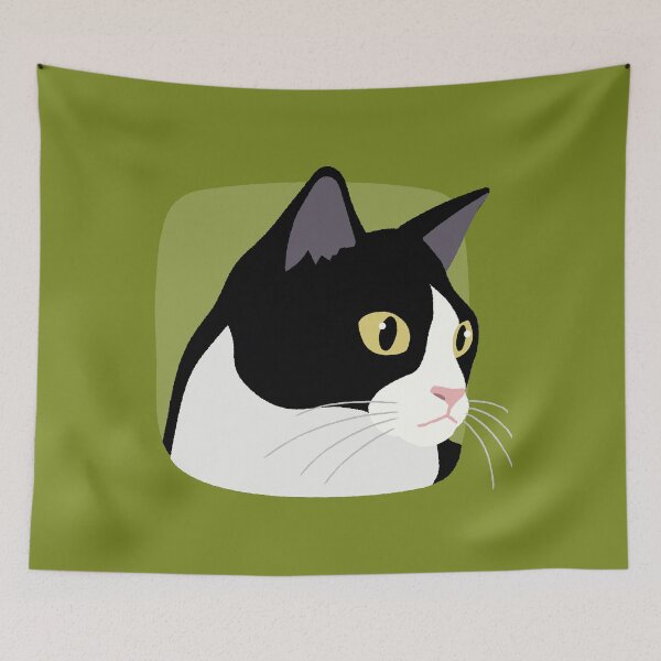 Item preview, Observant Tuxedo Cat Looking Aside designed and sold by Gumigrida.