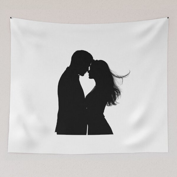 Item preview, Romantic Couple Silhouette – Love & Intimacy Minimalist Design designed and sold by Kavya Art.