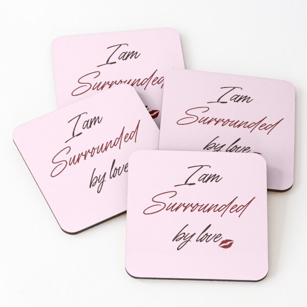 Item preview, Surrounded by Love - Quote on Pink Background designed and sold by MoonlitSelfLove.