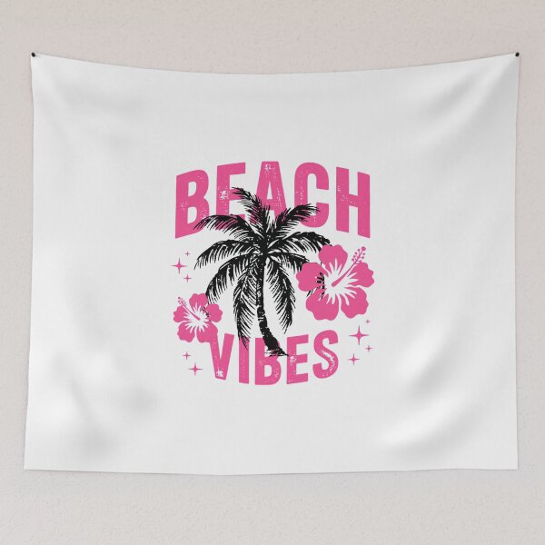 Item preview, Beach Vibes Palm Tree Aesthetic Summer Design - Tropical Pink Hibiscus Vacation Mood designed and sold by KymeraStudio25.