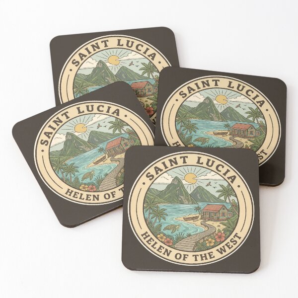 Item preview, Saint Lucia Illustration Travel Art Badge designed and sold by KrisSidDesigns.