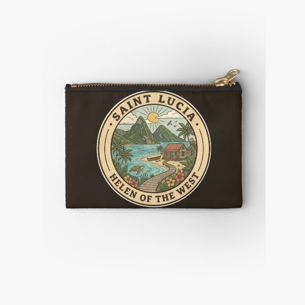 Item preview, Saint Lucia Illustration Travel Art Badge designed and sold by KrisSidDesigns.