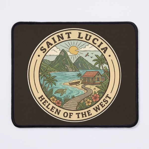Item preview, Saint Lucia Illustration Travel Art Badge designed and sold by KrisSidDesigns.