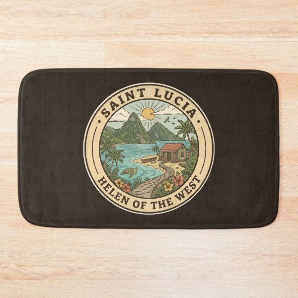 Item preview, Saint Lucia Illustration Travel Art Badge designed and sold by KrisSidDesigns.