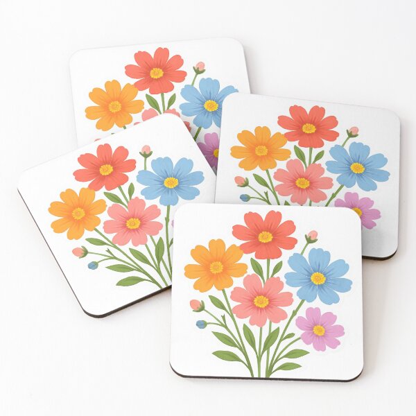 Item preview, Rainbow Cosmos Wildflower Watercolor Botanical Art designed and sold by funnyshop222.