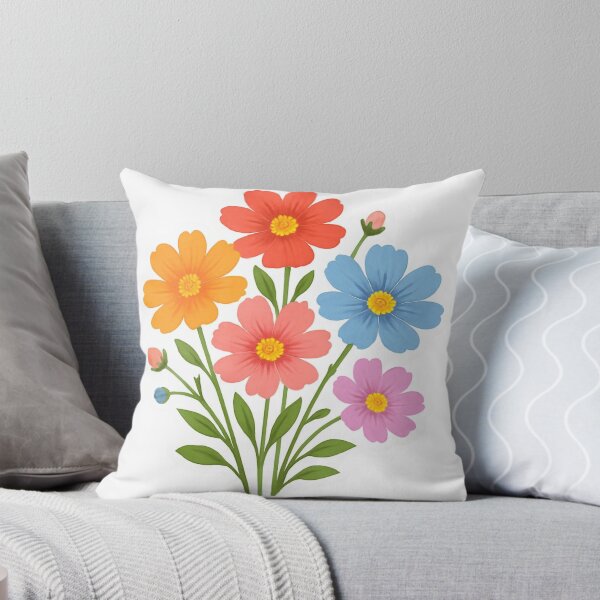 Item preview, Rainbow Cosmos Wildflower Watercolor Botanical Art designed and sold by funnyshop222.