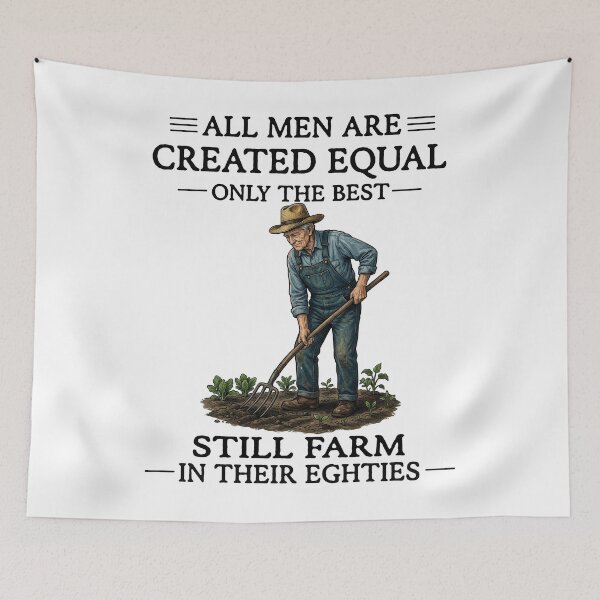 Item preview, All Men Are Created Equal Still Farming at 80 Grandpa Pride designed and sold by FreshVibe Prints.