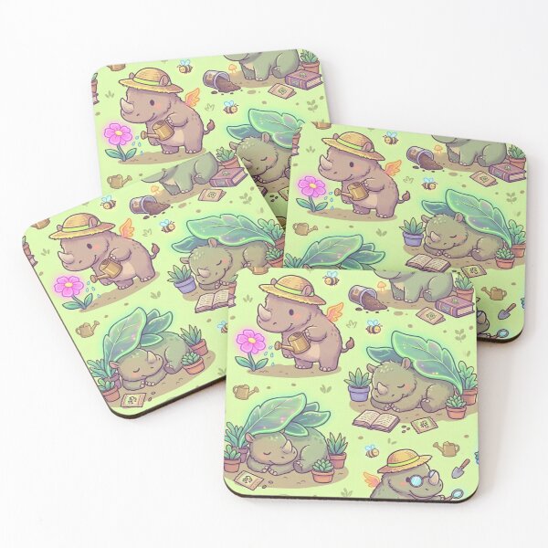Item preview, Cute Kawaii Botany Behemoth Gardeners & Neon Flowers Pattern designed and sold by InnerwayStudio.
