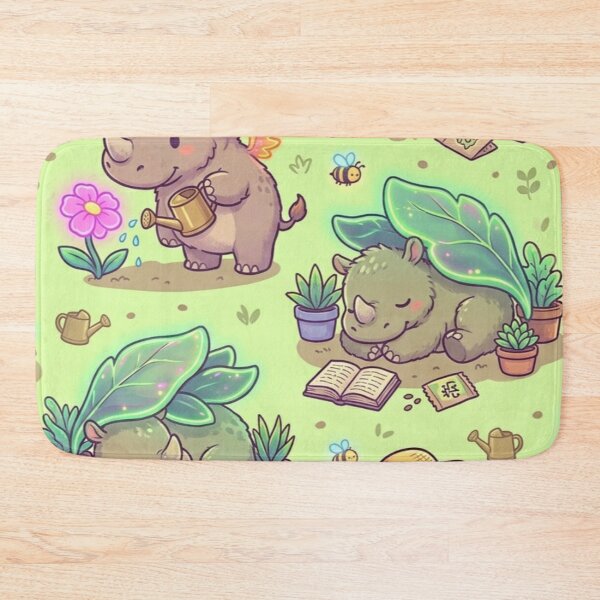 Item preview, Cute Kawaii Botany Behemoth Gardeners & Neon Flowers Pattern designed and sold by InnerwayStudio.
