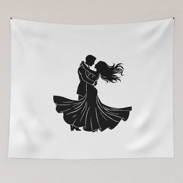 Item preview, Romantic Dancing Couple Silhouette – Elegant Love & Wedding Design designed and sold by Kavya Art.