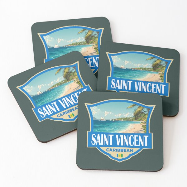 Item preview, Saint Vincent and the Grenadines Illustration Retro Badge designed and sold by KrisSidDesigns.