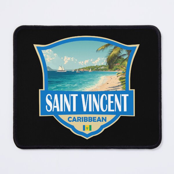 Item preview, Saint Vincent and the Grenadines Illustration Retro Badge designed and sold by KrisSidDesigns.