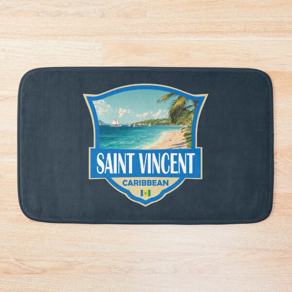 Item preview, Saint Vincent and the Grenadines Illustration Retro Badge designed and sold by KrisSidDesigns.