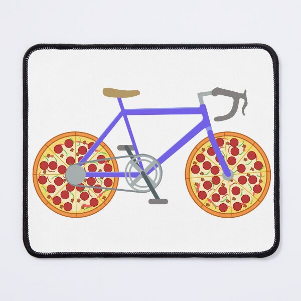 Item preview, Funny Bicycle with Pizza Wheels Design designed and sold by Jaudaux Designs.