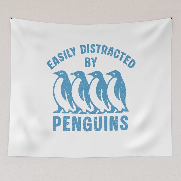 Item preview, Easily Distracted By Penguins Funny Penguin Animal Design designed and sold by Dmetalx Art Apparel.