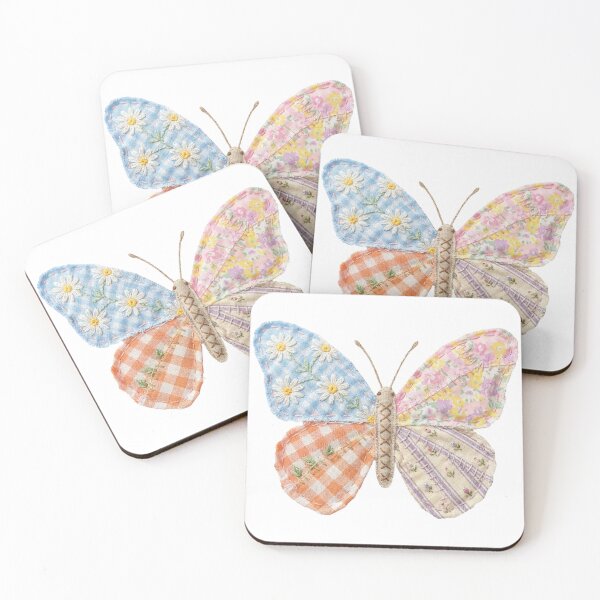 Item preview, Butterfly Shirt Spring Floral Butterfly Aesthetic Vintage Faux Patchwork Style Colorful Moth Design designed and sold by LessIsLoud.