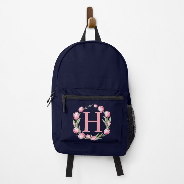 Item preview, Letter H Floral Monogram with Pink Tulips designed and sold by roxysnextgenart.