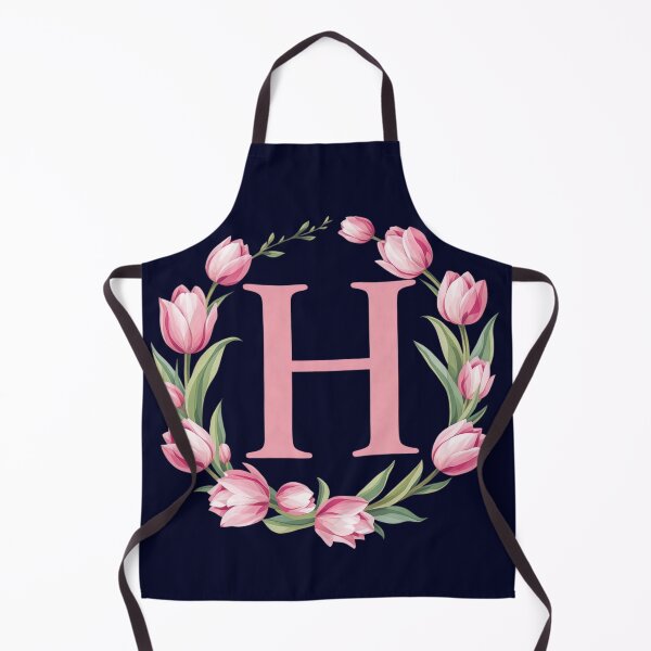 Item preview, Letter H Floral Monogram with Pink Tulips designed and sold by roxysnextgenart.