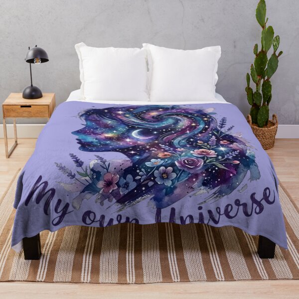 Item preview, Lavender My Own Universe Floral Galaxy Mother Earth Silhouette Navy Blue Earth's Month designed and sold by VISO-art.