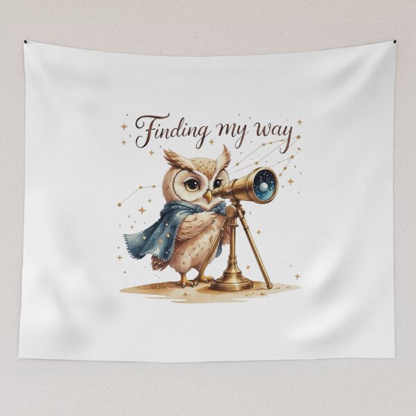 Item preview, Finding My Way Cute Vintage Owl Space Telescope designed and sold by AQUILAKREO.