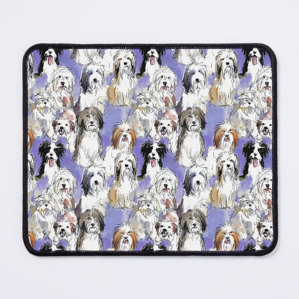 Item preview, Tibetan terrier loose sketch purple designed and sold by Alessandro Remo Mazzoni Remotextiles.