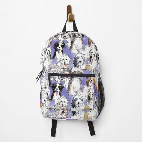 Item preview, Tibetan terrier loose sketch purple designed and sold by Alessandro Remo Mazzoni Remotextiles.