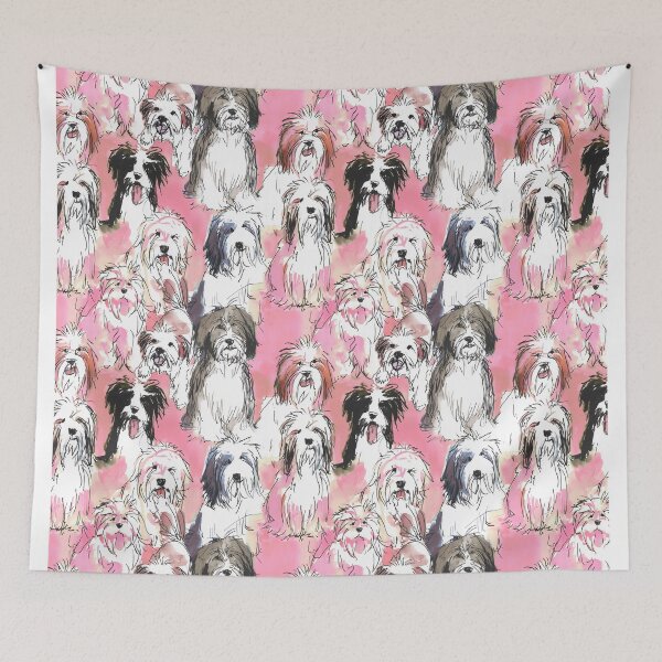 Item preview, Copy of Tibetan terrier loose sketch yellow designed and sold by Alessandro Remo Mazzoni Remotextiles.