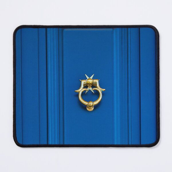 Item preview, Blue Door With Gold Knocker: Elegant Close-Up Of Architectural Detail For Home Exterior designed and sold by Nmallia.