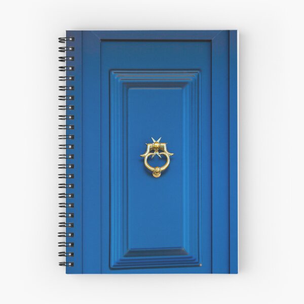 Item preview, Blue Door With Gold Knocker: Elegant Close-Up Of Architectural Detail For Home Exterior designed and sold by Nmallia.