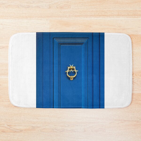 Item preview, Blue Door With Gold Knocker: Elegant Close-Up Of Architectural Detail For Home Exterior designed and sold by Nmallia.