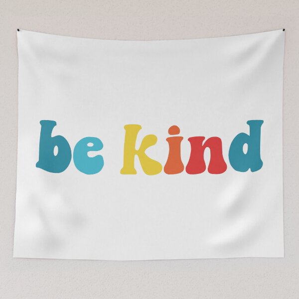 Item preview, Retro Be Kind Horizontal Colorful Typography Design designed and sold by Vision Crafted.