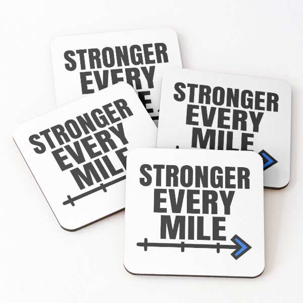 Item preview, Stronger Every Mile Minimalist Typography Running Motivation Graphic designed and sold by FunFitLife Studio.