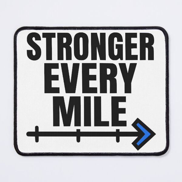 Item preview, Stronger Every Mile Minimalist Typography Running Motivation Graphic designed and sold by FunFitLife Studio.