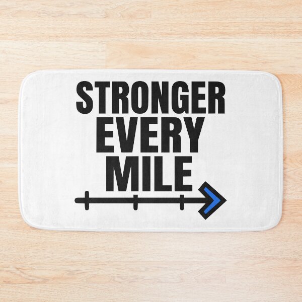 Item preview, Stronger Every Mile Minimalist Typography Running Motivation Graphic designed and sold by FunFitLife Studio.