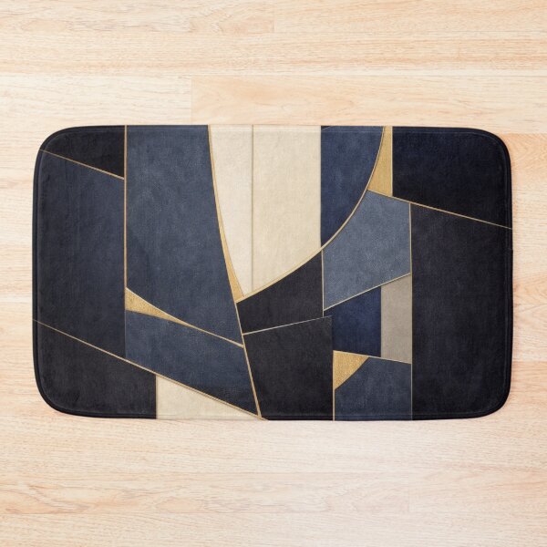 Item preview, Navy Gold Geometric Abstract Print designed and sold by Ombrya.