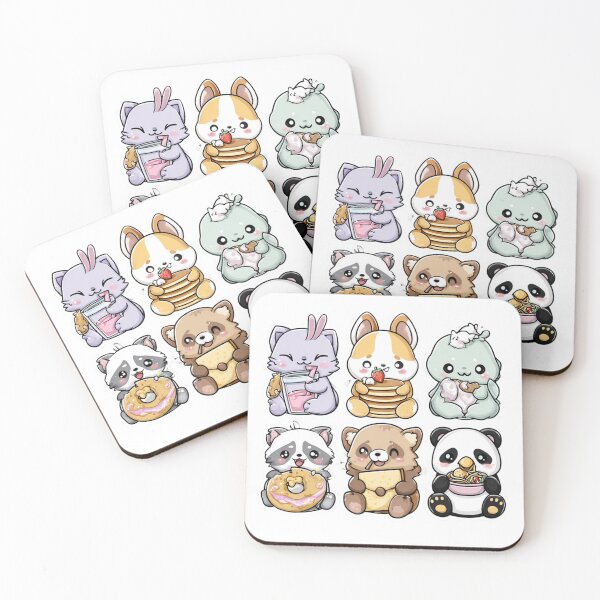 Item preview, Kawaii Foodie Critters Holographic Sticker Pack designed and sold by Ashley critters.