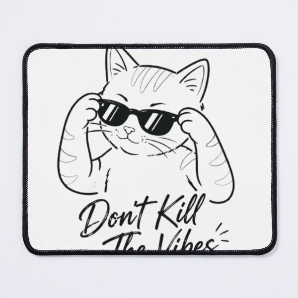 Item preview, Don’t Kill The Vibes Cat Sticker | Minimal Line Art Sunglasses Cat | Aesthetic Cool Cat Design designed and sold by IconicDesignsXd.